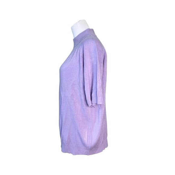 Draper's and Damon's Soft Spun Acrylic Mock Neck SS Lilac Sweater sz XL Everyday - Picture 2 of 9